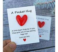 Shein 1/2 piezas, una pequeña tarjeta de bolsillo con un poema de abrazo, regalo de aislamiento, ficha de abrazo, regalo de pensamiento en ti, linda decorac