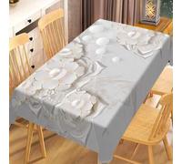 Shein 1/20 piezas Mantel con patrón de flores blancas frescas y sencillas, de estilo fashion, rectangular para usar en exteriores y camping, perfecto para c