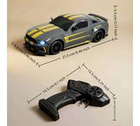 Shein 1:24 Coche de Deriva con Control Remoto con Luces y Neumáticos Geniales, Incluye Herramientas de Obstáculos, Regalo de Cumpleaños Perfecto para Niños,