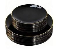 Shein 1/25 Pieza Bandeja de arena con frutas, Plato de cena, Reutilizable y lavable, Marco dorado, Adecuado para reuniones familiares, fiestas, actividades