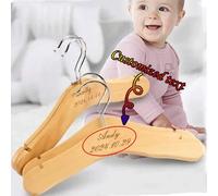 Shein 1/3/5/10 piezas Perchas de madera personalizadas con texto personalizado para bebé, estilo vintage para perchero de ropa infantil, organizador de habi