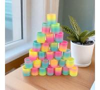 Shein 1/3/5/12/16/24 piezas Mini círculo arcoíris, patrón aleatorio, color aleatorio, set de descompresión para fiestas, regalos fidget para trabajar, premi