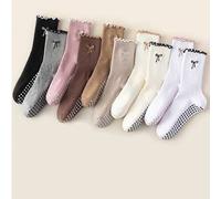 Shein 1/3/5/7 pares de calcetines de yoga y pilates para mujer, calcetines profesionales de pilates antideslizantes con agarre de silicona 3D en todo el pie