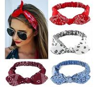 Shein 1/3/5/8 piezas Nuevos aros elásticos con orejas de conejo, diademas florales de estilo paisley y floral, aros de alambre floral de borde delgado, herr