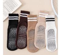 Shein 1/3/5 pares de calcetines de yoga para mujer, calcetines largos profesionales de fitness y pilates antideslizantes adecuados para leggings, calcetines