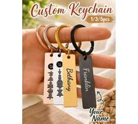 Shein 1/3/5 piezas Llavero personalizado con código Spotify, Llavero de metal con nombre personalizado, Anillo de llave con escaneo de música grabado, Recue