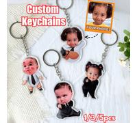 Shein 1/3/5 piezas Llavero personalizado con foto de Jefazo Bebé, Jefazo Bebé Afro Cumpleaños, Recuerdo único, Llavero con foto personalizada, Regalo para a