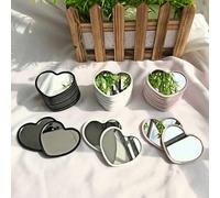 Shein 1/3/6/10/20/30/50/100 piezas Espejo de bolsillo con forma de corazón, espejo de maquillaje minimalista moderno, espejo de tocador mini de alta definic