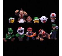 Shein 1/3/6/12/18 Figuras de anime, 18 juguetes de plástico pequeños de SUPER MARIO, figuras, adornos para pasteles, pequeños regalos, los mejores regalos f