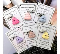 Shein 1/3/6/12 piezas Tarjeta de consuelo emocional - Abrazo de caca sonriente divertida con tarjeta, regalo de broma para amigos y familia - Juego de llave