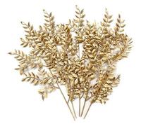 Shein 1/3/6 piezas Plantas artificiales, 54 cm de altura, forma de semilla de melón dorado, hojas artificiales con hojas de eucalipto, adecuadas para pared,