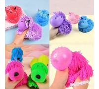Shein 1/3/8 piezas Bolas sensoriales de animales coloridos con pelo largo simulado, juguetes antiestrés, juguetes de animales lindos, regalos de fiesta, jug