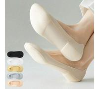 Shein 1/3 pares de calcetines invisibles con cojín y masaje para mujer, calcetines de barco con silicona antideslizante y amortiguación suave