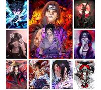 Shein 1/3 piezas Arte de pared Pop sin marco, pósteres de Uzumaki, Sasuke Uchiha, anime Diamant Pintura Hatake Kakashi, arte de Japón, pinturas de pared par