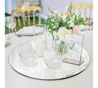 Shein 1/3 piezas Bandeja redonda de espejo acrílico, adecuada para decoración de bodas, decoración de fiestas, decoración de mesas, decoración de sostenedor