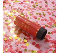 Shein 1/3 piezas Lanzadores de confeti volador rojo, cañones de confeti de papel de aire comprimido de mano, suministros para fiestas de celebración, regalo