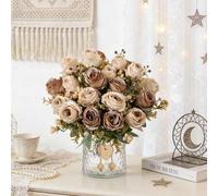 Shein 1/3 piezas Ramo de rosas de seda artificial con frutas de espuma falsa, decoración de primavera y otoño, ramo de novia para el Día de San Valentín, ja