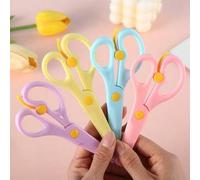 Shein 1/3 piezas Tijeras de plástico de color macaron personalizadas, tijeras elásticas de corte de papel para estudiantes, tijeras pequeñas de plástico par