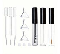 Shein 1/3 piezas Tubos de rímel vacíos de 10ml con cepillos para pestañas, envases para brillo de labios, para aceite de ricino, delineador de ojos, adhesiv