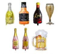 Shein 1/3 Unidades Globos de Helio de Botella de Vino Grande, Globos de Copas de Champán, Cerveza y Whisky para Decoración de Fiestas de Cumpleaños, Despedi