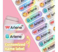 Shein 1/30/60/120/240 piezas Pegatinas de nombre personalizadas, etiquetas de papelería modernas minimalistas lindas y frescas de dibujos animados a prueba
