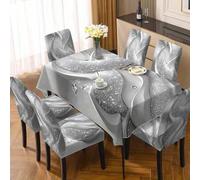 Shein 1/4/6/5/7 piezas Fundas de silla de la serie Platinum con textura noble estampada, adecuadas para decoración diaria moderna en interiores, restaurante