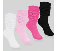 Shein 1/4/8 pares de calcetines holgados, calcetines de bota de punto suave para mujer, calcetines de compresión de unicolor, calcetines de burbuja, calceti