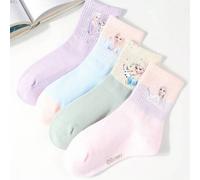 Shein 1/4 par de calcetines para niños, con el diseño de Elsa de Frozen, adecuados para niños y niñas, excelentes para uso diario, actividades al aire libre