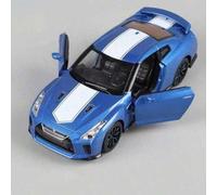 Shein 1:42 Escala Nissan GT-R(R35) 50 Aniversario Edición Coleccionable de Modelo de Coche de Aleación Fundida a Presión con Cubierta de Polvo y Base de Exh