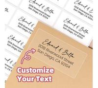 Shein 1-480 piezas Etiquetas de dirección de boda personalizadas, pegatinas de dirección de retorno personalizadas para tarjetas, sobres, pegatinas resisten