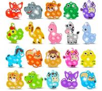 Shein 1/5/10/15/20/25/40 Piezas Set de Llaveros Fidget Pop - Mini Burbuja Interés/Colección Animal - Alivio del Estrés para Fiestas de Cumpleaños, Recompens