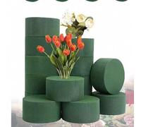 Shein 1/5/10/20 piezas Ladrillos florales redondos verdes de 8 cm, una espuma floral común utilizada por floristas, adecuada para flores frescas, arreglos f