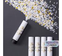 Shein 1/5/10 Paquete de Lanzadores de Confeti Giratorios Manuales, Cañones de Confeti de Papel Blanco y Dorado, Decoraciones para Fiestas de Boda, Cumpleaño
