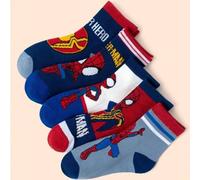 Shein 1/5/10 pares de calcetines cortos de estilo de dibujos animados, transpirables y absorbentes del sudor, para niños de Marvel Hero, para uso diario/fie