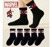 Shein 1/5/10 pares de calcetines de superhéroes de Marvel para niños, calcetines de barco de dibujos animados de Spiderman, calcetines invisibles, estilo co