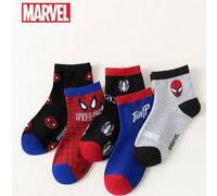 Shein 1/5/10 pares de calcetines informales de corte bajo transpirables con estampado de Spider-Man de Marvel para niños, uso diario, calcetines con patrón