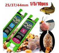 Shein 1/5/10 piezas 25/37/44mm x 5m Malla PVA para pesca de carpa, bolsa de PVA sólida, redes de PVA, recarga de malla PVA, red de pesca soluble, bolsa de a