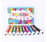 Shein 1/5/10 piezas Bolígrafos con estampado de puntos, puntas grandes y pequeñas, 10 colores de bolígrafos de acuarela, set de pinceles de pintura para pre