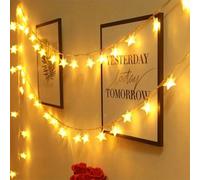 Shein 1,5/3/6/10m 10/20/40/80 luces de cadena LED con forma de estrella, alimentadas por pilas secas, cálidas y radiantes para decoración del hogar en días