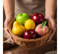 Shein 1/5/6 piezas Fruta artificial realista en forma de serpiente, cuenco decorativo de fruta falsa, pintura de naturaleza muerta, decoración de boda, deco