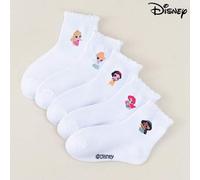Shein 1/5 pares de calcetines lindos de princesas Disney para niñas, Elsa, Sirenita