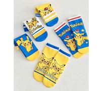 Shein 1/5 pares de calcetines respirables y usables todo el año con diseño lindo de Pikachu Pokemon
