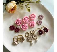 Shein 1/5 piezas Cortador de arcilla polimérica con forma de flor de margarita en tamaños surtidos, herramienta DIY para pendientes y colgantes florales, su