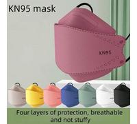 Shein 1-50 piezas Nuevas máscaras faciales KN95 de alta calidad y 4 capas de diseño protector, máscaras desechables de diseño 3D estéreo, convenientes para