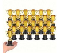Shein 1/6/12 piezas Copa de trofeo dorada, Trofeo mini de plástico para premios de competencias deportivas, concursos de ortografía, regalos de fiesta, Navi