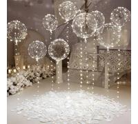 Shein 1/6/15 piezas Globos Bobo con Luces LED, Bolas de Burbujas Transparentes Brillantes para Bodas, Cumpleaños y Suministros para Fiestas - Adecuado para