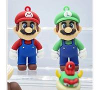 Shein 1/6 piezas de Super Mario, Luigi, Peach Blossom, Gin, Bowser, llavero colgante, el mejor regalo de vacaciones para buenos amigos, decoración de fiesta
