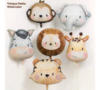 Shein 1/6 piezas Globo de aluminio gigante de animal en 3D de león, mono, jirafa para decoración de fiesta de cumpleaños, regalos, decoración de graduación,