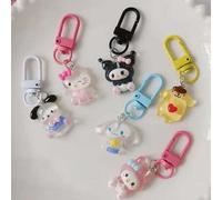 Shein 1/6 Piezas Llavero transparente con luz intermitente de personajes de anime Sanrio como Hello Kitty, Cinnamoroll, Kuromi, Melody (algunas partes puede