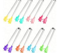 Shein 1-6 piezas-Pinzas mini de silicona lindas, utensilios de cocina, pinzas para cubitos de hielo, pan y BBQ para el hogar, pinzas para té, lindo regalo a